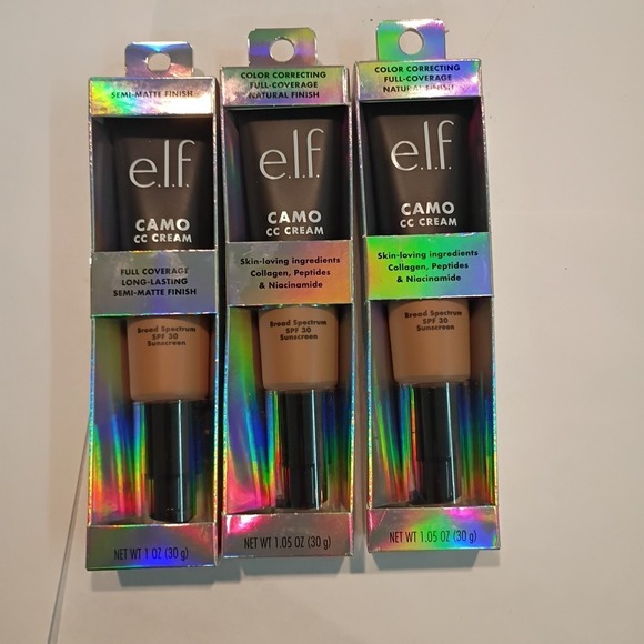 Elf Camo CC Cream 30 spf Sunscreen Tan 425 N - 1.05 oz - 3 Packs - Picture 2 of 10